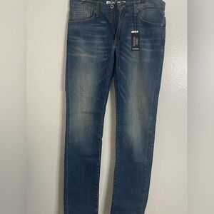 Express Men's Slim Straight Jeans in Dark Blue